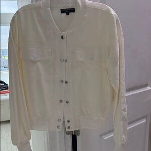 Central Park West Cream Bomber Jacket